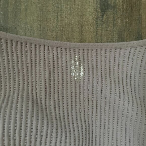 FP Movement by Free People Cropped Ribbed Button Front Sweater XS Taupe Long Sle - Picture 6 of 8